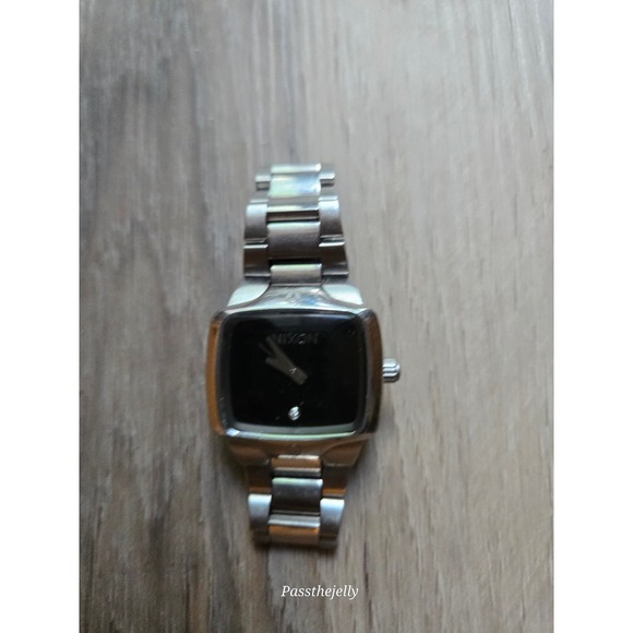 Nixon The Small Player Watch Womens Black Dial Square Bracelet Y2K Techwear